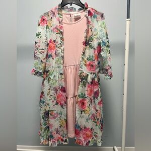 Rare Editions Floral 2pc Cape Jacket - Multicolor